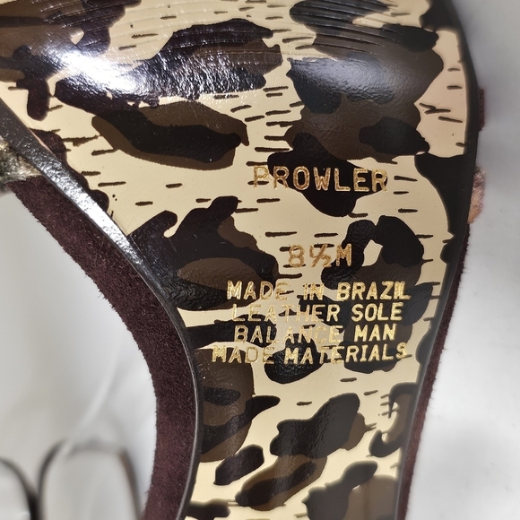 Carlos Santana 8.5 M Prowler Velvet Open Toe Sling Back Gold Heels Sandals - Picture 14 of 14